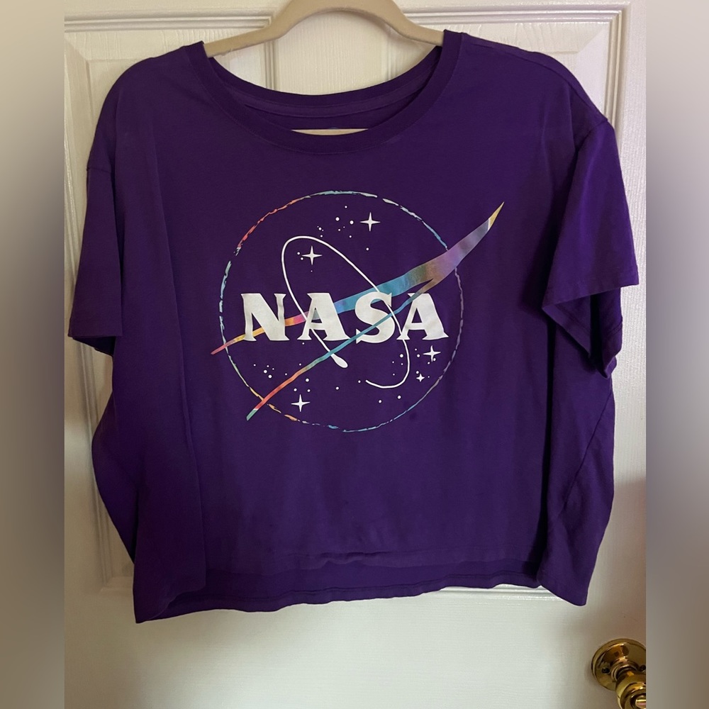 2x purple nasa crop top